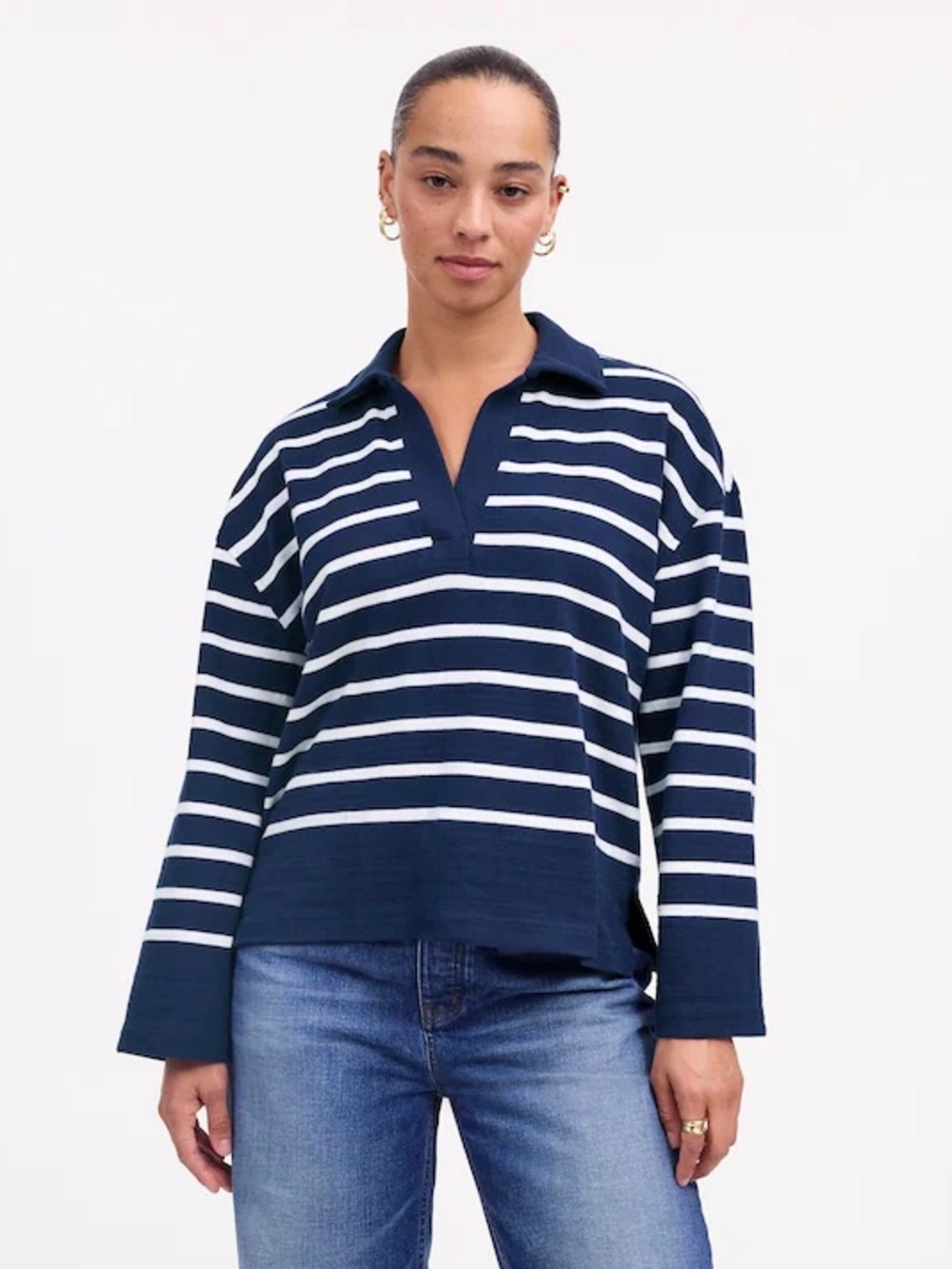Madewell Women’s Rugby Polo Tee in True Midnight Size XS